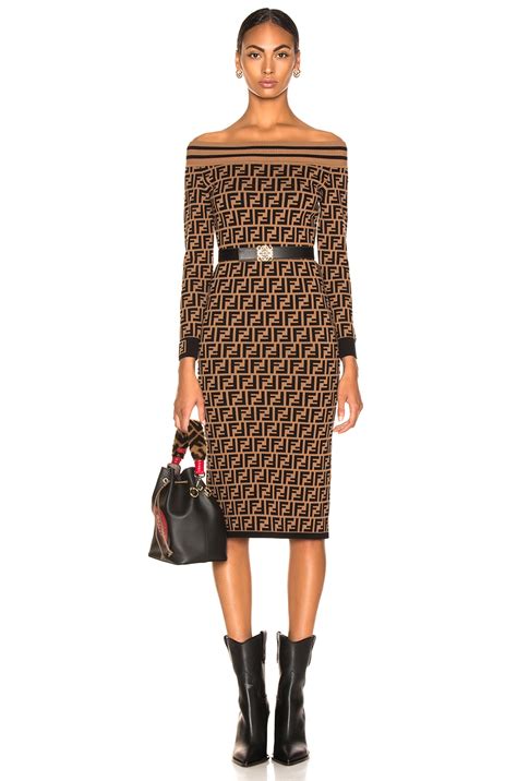 fendi long black dress|Fendi black strap sweater.